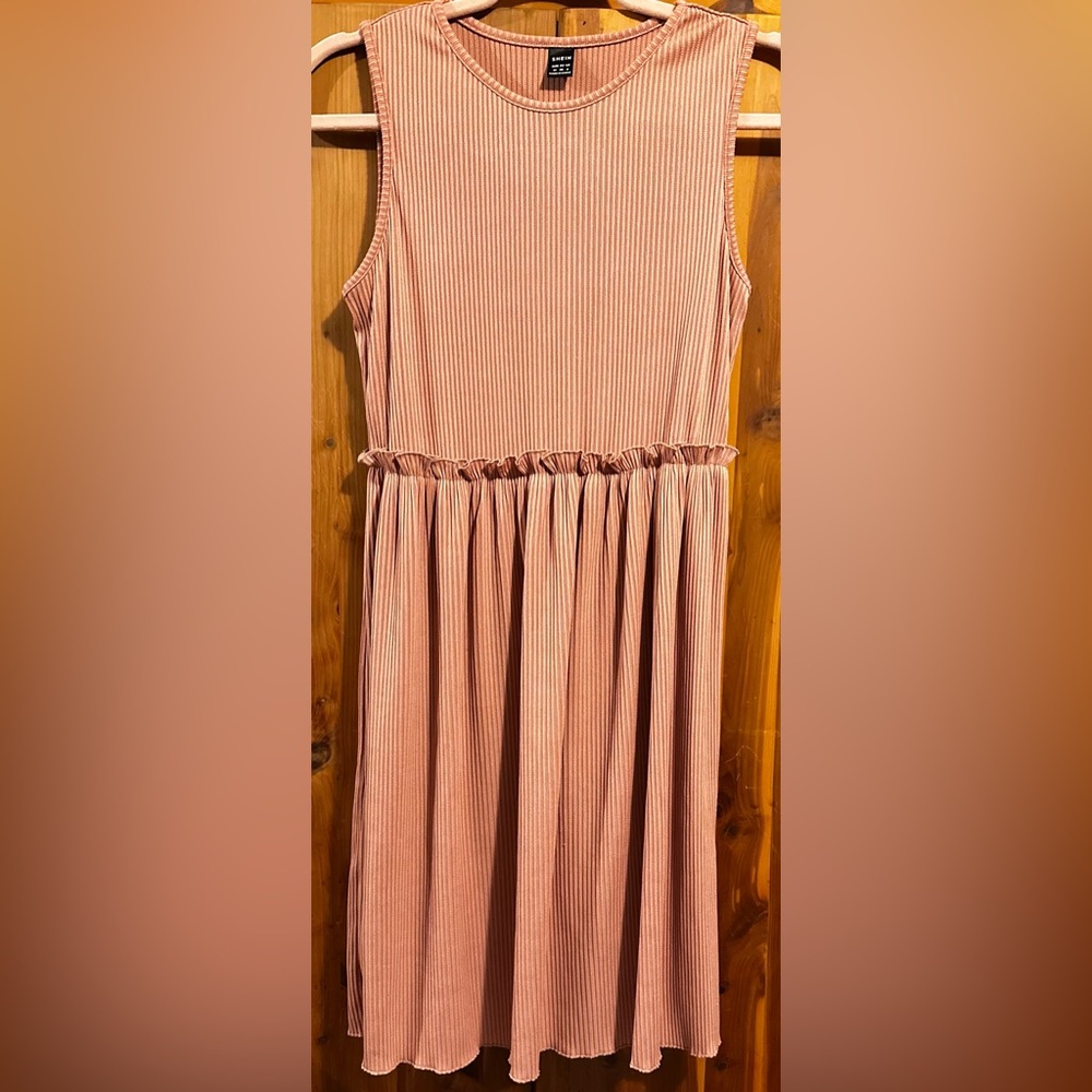 SHEIN Ribbed Sleeveless Top in Blush